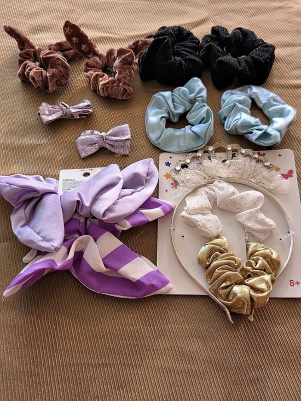 Miniso Assorted Hair Accessories Purple & Black